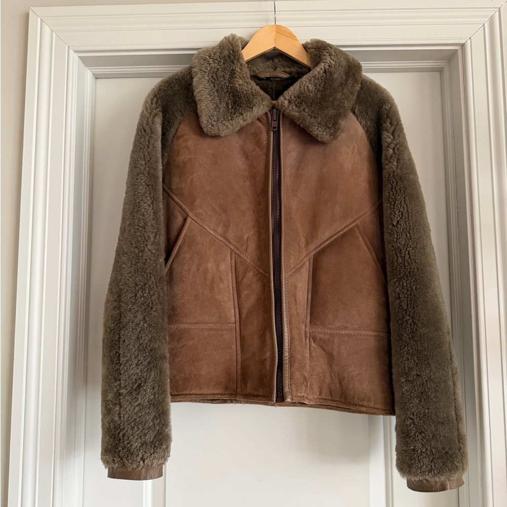 Shearling and Suede Brown Jacket
